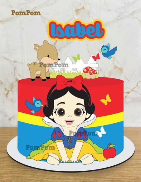 Topo de Bolo Branca de Neve