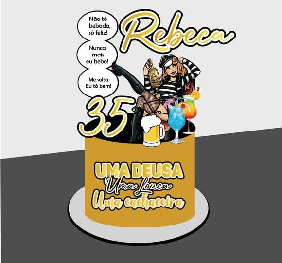Topo de Bolo Boteco Mulher Cachaceira