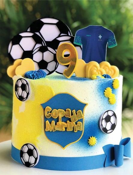 Topo de Bolo Brasil Copa Futebol Arquivo de Corte
