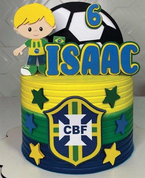 Topo de Bolo Brasil Copa Futebol Arquivo de Corte