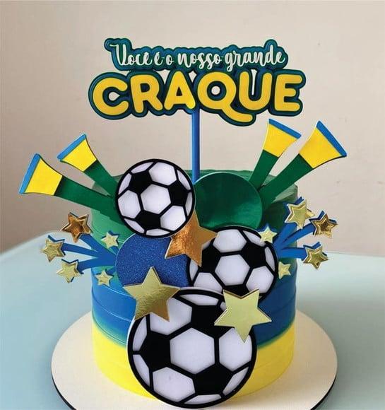 Topo de Bolo Brasil Copa Futebol Arquivo de Corte