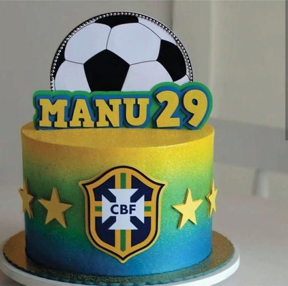 Topo de Bolo Brasil Copa Futebol