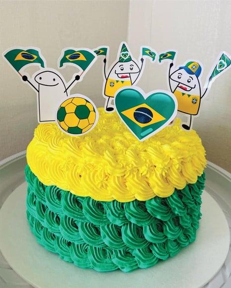 Topo de Bolo Brasil Flork Copa Futebol Arquivo de Corte