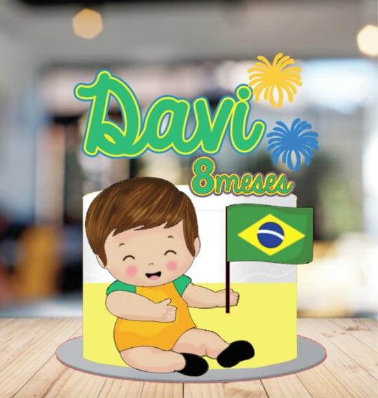 Topo de Bolo Brasil Copa Futebol Arquivo de Corte