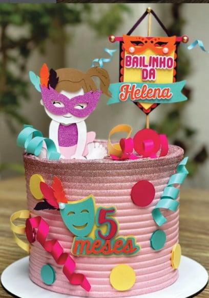 Topo de Bolo Carnaval Menina