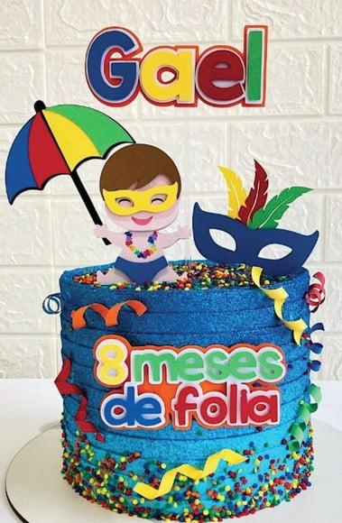 Topo de Bolo Carnaval Menino