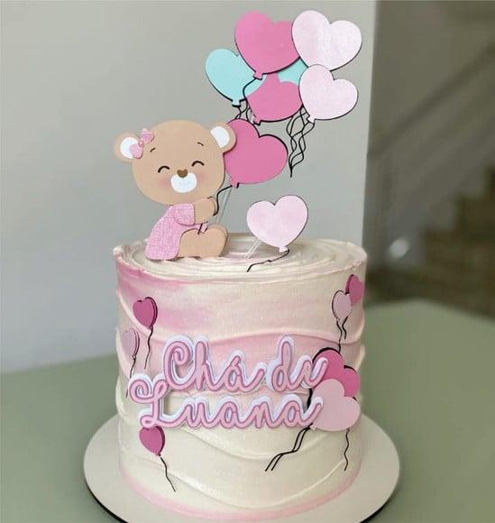 Topo de Bolo Chá de Bebe Ursinha