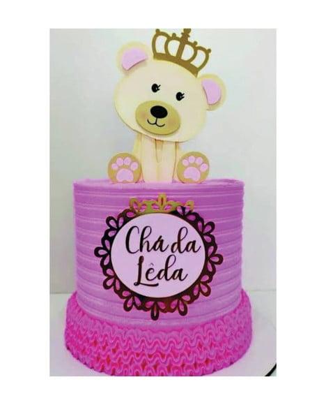 Topo de Bolo Chá de Bebe Ursinha