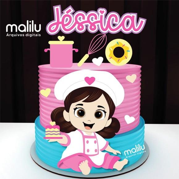 Topo de Bolo Confeiteira Cozinheira