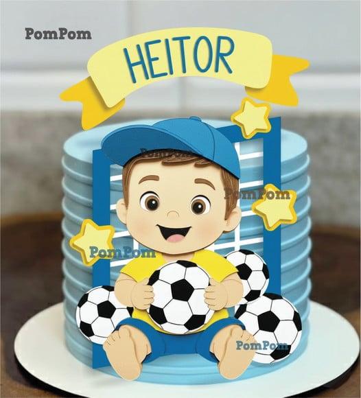 Topo de Bolo Copa Menino Mesversário Brasil