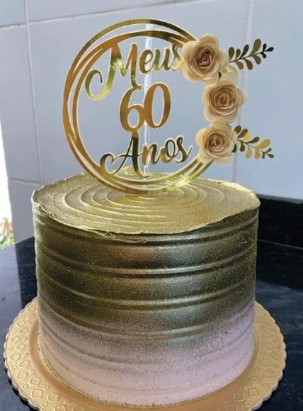 Topo de Bolo de 60 Anos Meus 60 Anos