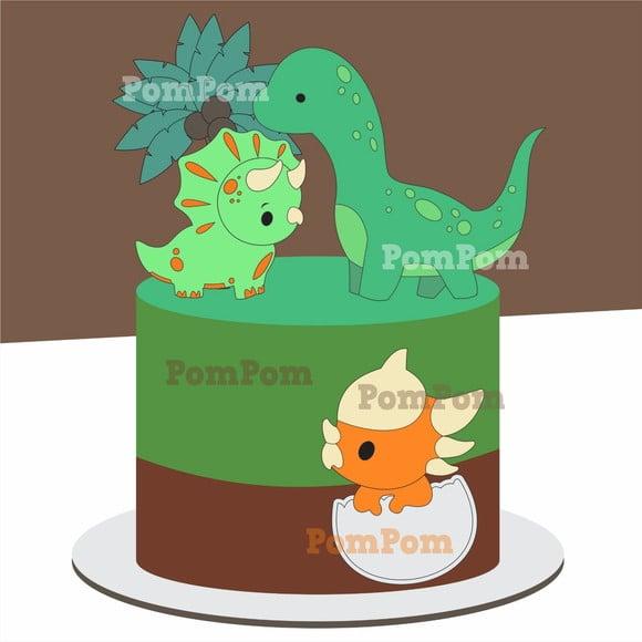 Topo de Bolo Dino Baby