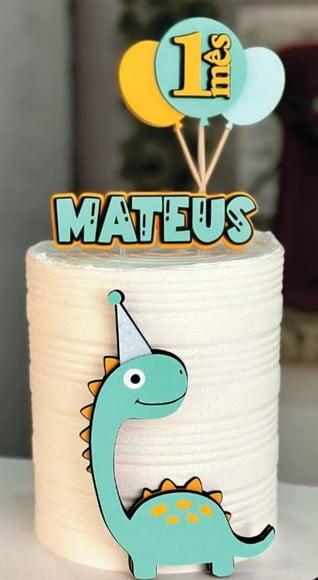 Topo de Bolo Dino Baby
