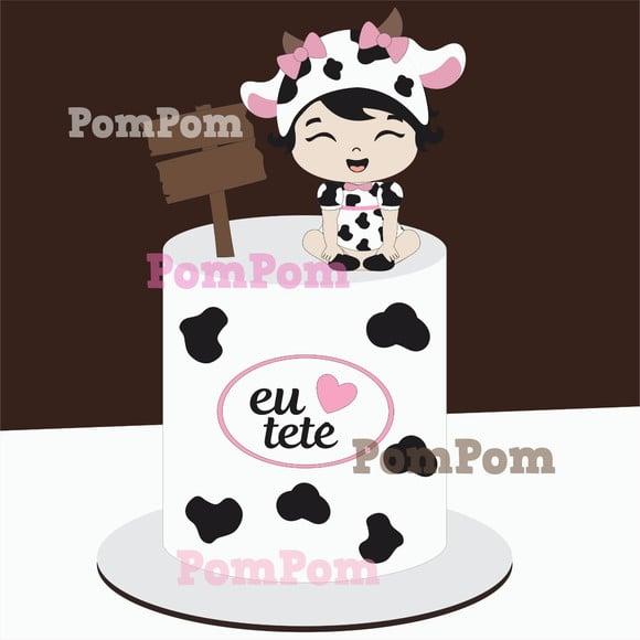 Topo de Bolo Eu Amo Tete Menina