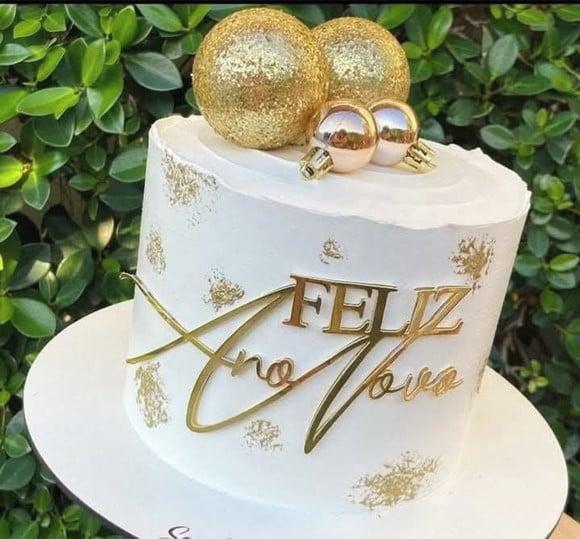 Topo de Bolo Feliz Ano Novo
