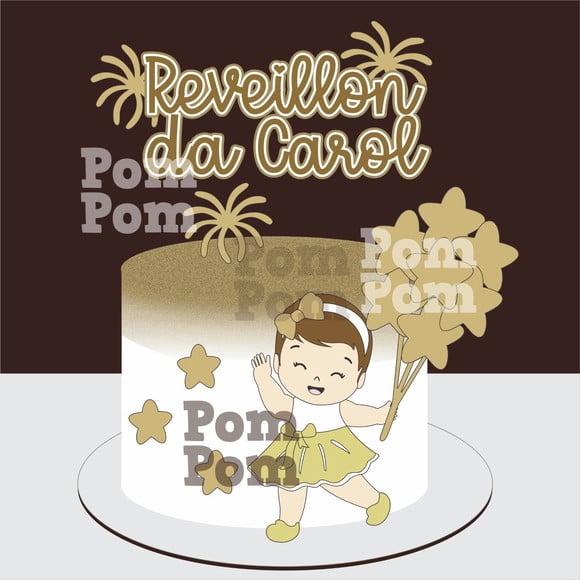 Topo de Bolo Feliz Ano Novo