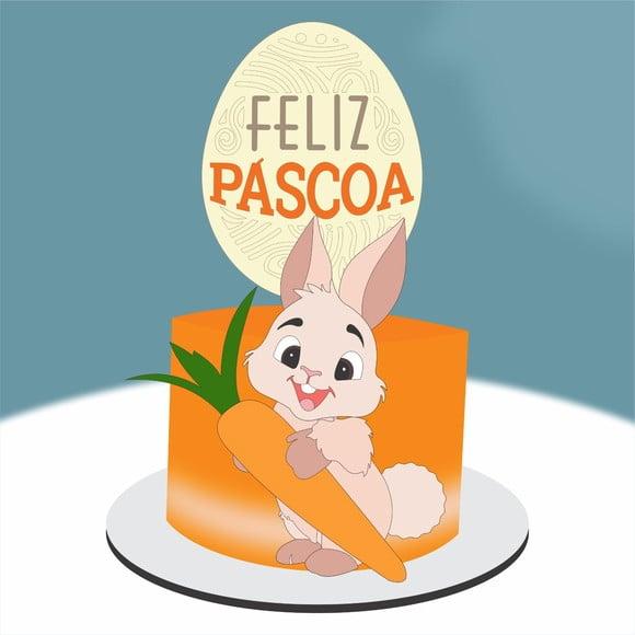 Topo de Bolo Feliz Páscoa