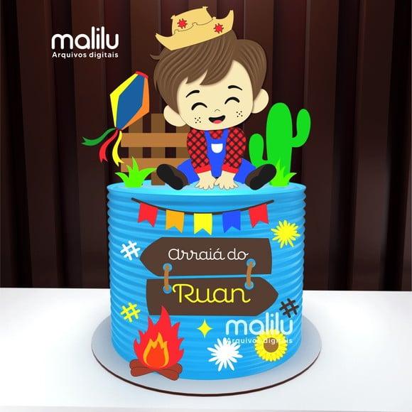 Topo de Bolo Festa Junina Menino
