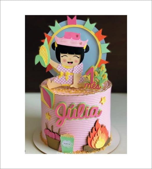 Topo de Bolo Festa Junina Menina Caipira Arquivo de Corte