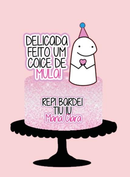 Topo de Bolo Flork Delicada Feito Coice de Mula Arquivo de