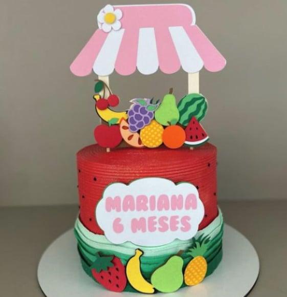 Topo de Bolo Frutas Arquivo de Corte