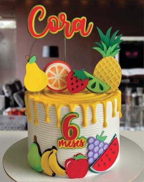 Topo de Bolo Frutas Arquivo de Corte