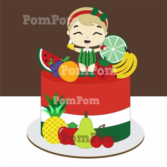Topo de Bolo Frutinhas