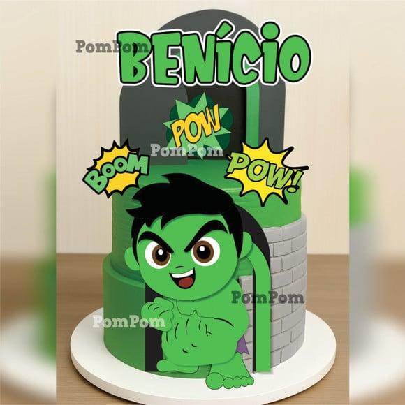 Topo de Bolo Hulk