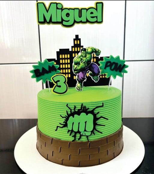 Topo de Bolo Hulk