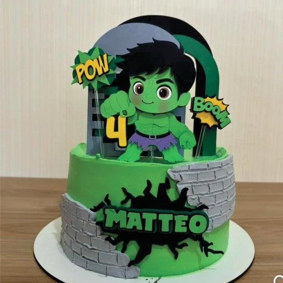 Topo de Bolo Hulk