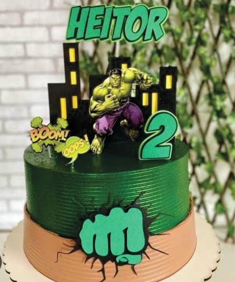 Topo de Bolo Hulk