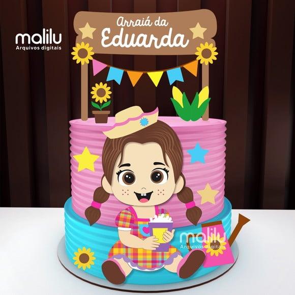 Topo de Bolo Junino Menina