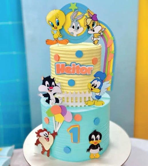 Topo de Bolo Looney Tunes