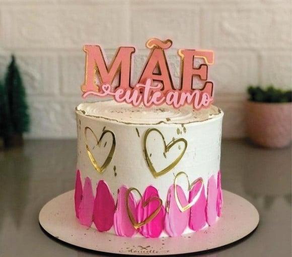 Topo de Bolo Mãe Eu Te Amo
