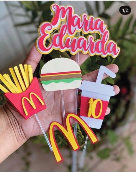 Topo de bolo mcdonald arquivo de corte