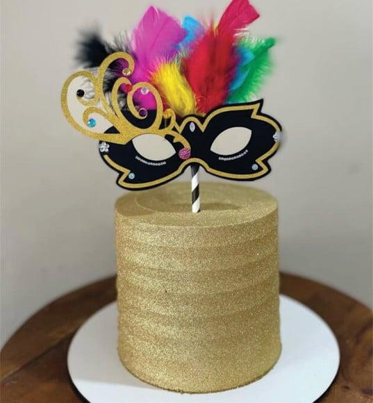 Topo de Bolo Máscara Carnaval