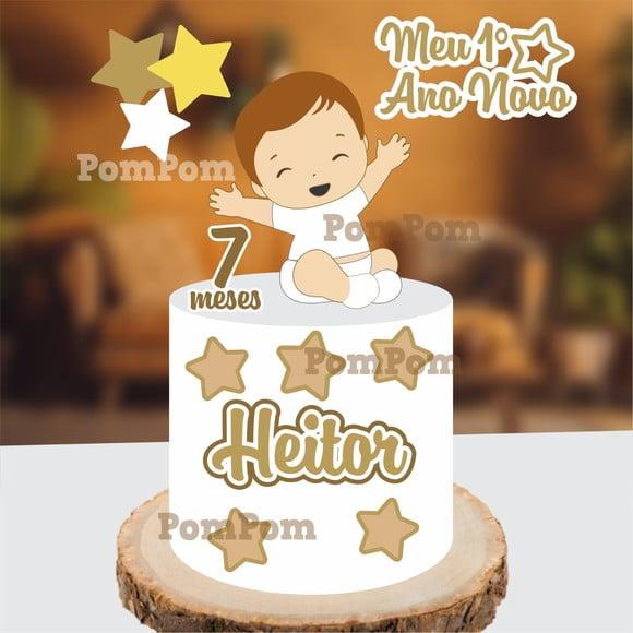 Topo de Bolo Meu Primeiro Ano Novo