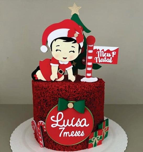 Topo de Bolo Meu Primeiro Natal