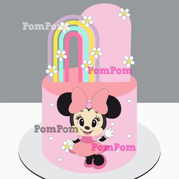 Topo de Bolo Minnie Rosa