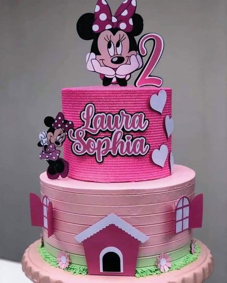 Topo de Bolo Minnie Rosa