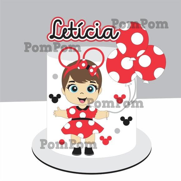 Topo de Bolo Minnie Vermelha