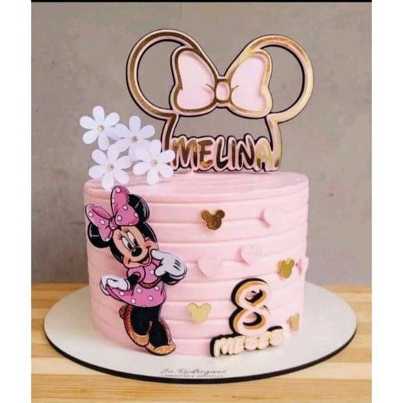 Topo de Bolo Minnie Rosa