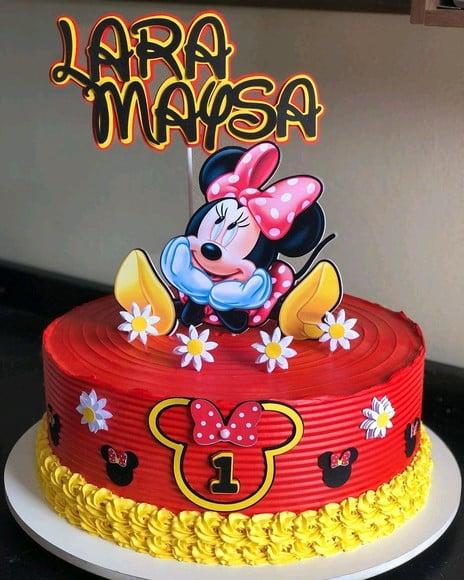 Topo de Bolo Minnie Vermelha