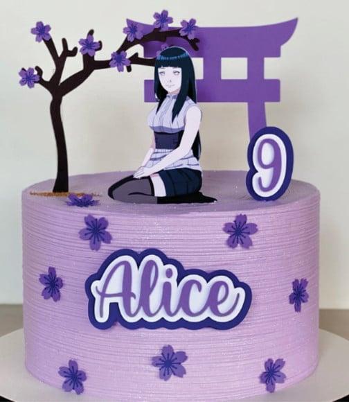 Topo de Bolo Namorada do Naruto Hinata Hyuga