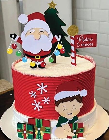 Topo de Bolo Natal Menino Arquivo de Corte