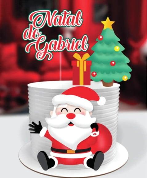 Topo de Bolo Natal Papai Noel