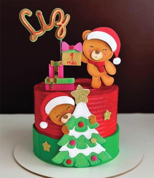 Topo de Bolo Natal Ursinhos