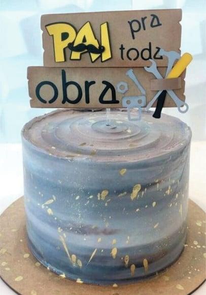 Topo de Bolo Pai em Obra