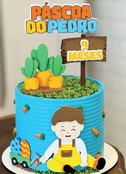 Topo de Bolo Páscoa Menino