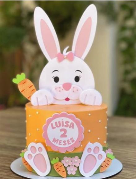 Topo de Bolo Páscoa Rostinho Coelhinha